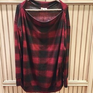 Maurices Scoop Neck Buffalo Plaid Sweater Size 0X